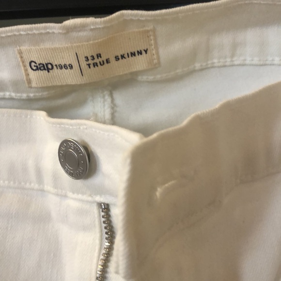 GAP white denim crops size 33R true skinny - Picture 3 of 5